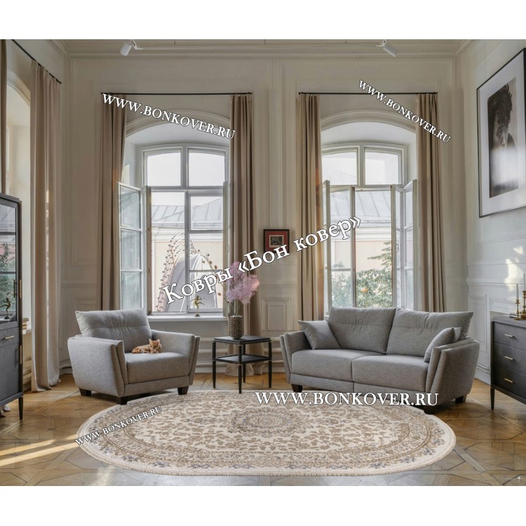 Турецкий Ковер Для Гостиной Медальон Дизайн 06 Овал